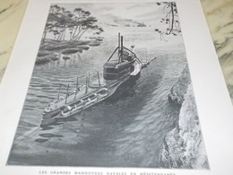 GRAVURE LES GRANDES MANOEUVRES NAVAL EN MEDITERRENEE 1906 - Boten