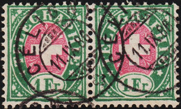 Heimat GE Celigny 1888-09-11 Sw Auf Telegraphen-Marke Paar 1Fr. Zu#17 - Telegraafzegels