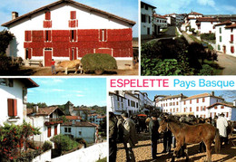 ESPELETTE   Pays Basque Séchage Des Piments, Vue  Générale, Foire Aux Pottoks     (recto-verso) 64 - Espelette