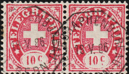 Heimat BEs Bern 1886-05-18 Sw Auf Telegraphen-Marke Paar 10 Rp. Zu#14 - Telegraafzegels