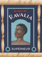 Superbe Et Grande (120x175) étiquette  Rhum RAVALIA ; Parfait état , Couleurs Fraiches , Belle Illustration  ; Publicité - Alkohole & Spirituosen