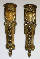 LOT DE 2 ANCIENS PETITS FRONTONS DECORATION MEUBLES  EN BRONZE TBE PROPRES - Autres & Non Classés