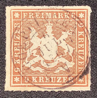 Mi.33a LUXUS Gepr Heinrich BPP, Württemberg 1865 9 Kr. Rötlichbraun Gestempelt GOEPPINGEN 1867  (Wurtemberg XF Used - Usati