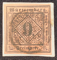 Mi. 4b BESSERE FARBE, TADELLOS Gepr Heinrich BPP, Württemberg 1851 9 Kr. LEBHAFTROSA Gestempelt STUTTGART  (VF Used - Afgestempeld