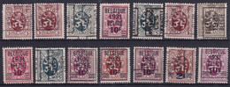 Belgie Typografisch Voorafgestempeld  YT° 276-288 - Sobreimpresos 1951-80 (Chifras Sobre El Leon)