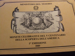 ITALIA 1989 SCOPERTA AMERICA I SERIE FDC Con CONFEZIONE ORIGINALE - Gedenkmünzen