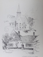 MERELBEKE     LITHOGRAPHIE ARMAND HEINS  - 36 X 28 CM   ==  MANOIR DES TRIEST       2 SCANS - Merelbeke