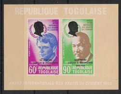 TOGO - 1970 - Bloc Feuillet BF N°Yv. 43 - Human Rights / Kennedy / Luther King - Neuf Luxe ** / MNH / Postfrisch - Martin Luther King