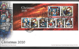 GB - 2020 - Christmas 2020 MINISHEET    -  FDC Or  USED  "ON PIECE" - SEE NOTES And Scans - Gebruikt