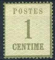 Alsazia Lorena 1870, Y&T N. 1 Centime 1 Verde Bronzo, MLH Cat. € 120 Firmato - Unused Stamps