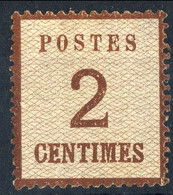 Alsazia Lorena 1870, Y&T N. 2 Centimes 2 Bruno Rossastro, MLH Cat. € 225 - Unused Stamps