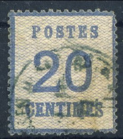 Alsazia Lorena 1870, Y&T N. 6, Centimes 20 Azzurro Usato Cat. € 20 - Gebraucht