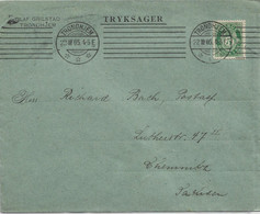 NORWAY NORGE - 1905 COVER TRONDHJEM TO GERMANY - MACHINE CANCEL - Cartas & Documentos