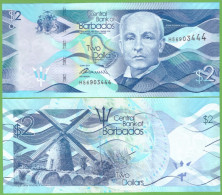 BARBADOS 2 DOLLARS 2013  P-73a  UNC - Barbados