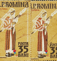 Errors Romania 1958 Mi 1738A-1739A Printed With With 2 And 3 Model Lines On The Skirt  Costumes Model Oltenia Area - Variétés Et Curiosités