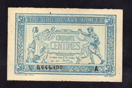 Trésorerie Aux Armées - 50 Centimes - Lettre A - Sup++ - 1917-1919 Army Treasury