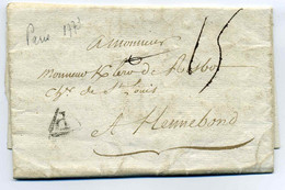 Lettre De PARIS ( P Ds Un Triangle) / Dept 60 Seine / 1777 - 1701-1800: Précurseurs XVIII