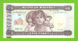 ERITREA 5 NAKFA  1997 AA P-2  UNC - Eritrea