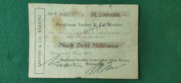 GERMANIA Werdau 2 Milione  MARK 1923 - Lots & Kiloware - Banknotes