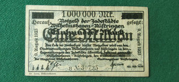 GERMANIA WILHELMSHAVEN 1 Milione  MARK 1923 - Vrac - Billets