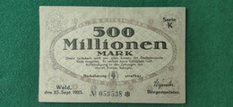 GERMANIA WALD 500 Milioni MARK 1923 - Mezclas - Billetes