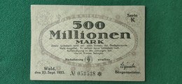 GERMANIA WALD 500 Milioni MARK 1923 - Lots & Kiloware - Banknotes