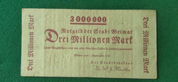 GERMANIA Weimar 3 Milione MARK 1923 - Alla Rinfusa - Banconote