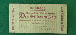 GERMANIA Weimar 3 Milione MARK 1923 - Lots & Kiloware - Banknotes