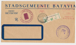 Registered Service Meter Cover Netherlands Indies 1935 - Stadsgemeente Batavia - Indie Olandesi