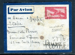 Indochine - Entier Postal Par Avion Pour Rome En 1939, Affranchissement Incomplet - S 7 - Cartas & Documentos