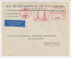 Meter Cover Netherlands Indies 1937 - Batavian Petroleum Company - Oil - Derrick - Indie Olandesi