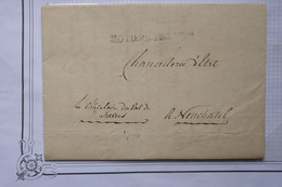 BD1 SUISSE BELLE LETTRE RRR  1835 PETIT BUREAU MOTIERS   A NEUFCHATEL    ++CONSEIL D ETAT++AFFRANCH. INTERESSANT - ...-1845 Voorlopers