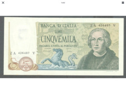 Italia  Repubblica Banconote Da Lire 5000 COLOMBO  Decreto 1977 Superiore FDS - 5000 Lire