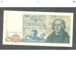 Italia  Repubblica Banconote Da Lire 5000 COLOMBO  Decreto 1971  Superiore FDS - 5.000 Lire