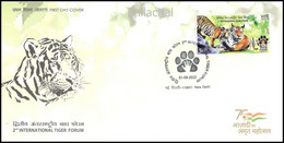 India New *** 2022 2nd International Tiger Forum , Endangered , Animal, Panthera Tigris , FDC (**) Inde Indien - Neufs