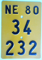 Velonummer Mofanummer Neuenburg NE 80 - Plaques D'immatriculation