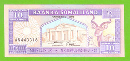 SOMALILAND 10 SHILLINGS 1996  P-2b  UNC - Somalië