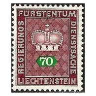 C1336/ Liechtenstein 1968. Corona 70 C. (MNH)** - SCOTT O53 - Service