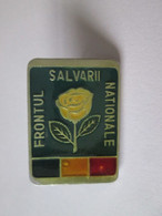 Insigne Roumanie:Le Parti FSN 1990,dim.=26x19 Mm/Romanian Badge:The FSN Party 1990,size=26x19 Mm - Associations