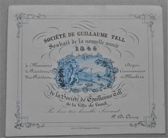 Ville De Gand, Souhait De Bonne Année 1845 De La Société De Guillaume Tell - Non Classés