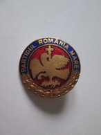 Insigne Roumanie:Le Parti Romania Mare 1992,diametre=26 Mm/Romanian Badge:The Romania Mare Party 1992,diameter=20 Mm - Associations