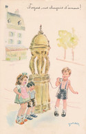 CPSM "Noyons Nos Chagrins D'amour" Enfant Fontaine Illustrateur JANSER - Janser