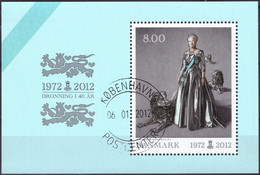 Denmark, 2012, 40th Ann. Of Queen Margarethe II Coronation, Sheetlet, 8 Dkr., ⊚ - Blocchi & Foglietti