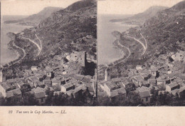 Carte  Stéréoscopique Vue Vers Le CAP MARTIN - Cartes Stéréoscopiques