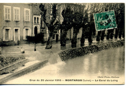 45 - Loiret - MONTARGIS - Crue Du 20 Janvier 1910 - Le Canal Du Loing - Montargis