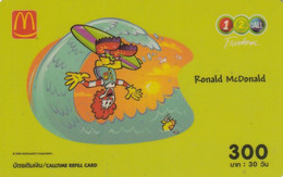 THAILAND - McDonald"s/Ronald McDonald, 1 2 Call Prepaid Card 300 Baht, Exp.date 12/05, Used - Pubblicitari