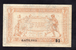 Trésorerie Aux Armées - 1 Franc - Lettre B2 - 1917-1919 Army Treasury