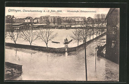 AK Göttingen, Wiesenstrasse & Colosseumswiese Im Hochwasser, 4.-6. Febr. 1909 - Inondations
