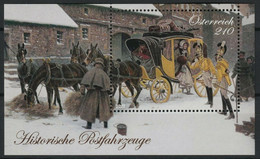 2022 AUSTRIA "HISTORICAL POSTAL VEHICLES / MEZZI POSTALI STORICI" FOGLIETTO MNH - Unused Stamps