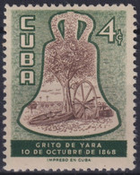 1956-452 CUBA REPUBLICA 1956 MNH DEMAJAGUA BELL INDEPENDENCE WAR. - Neufs